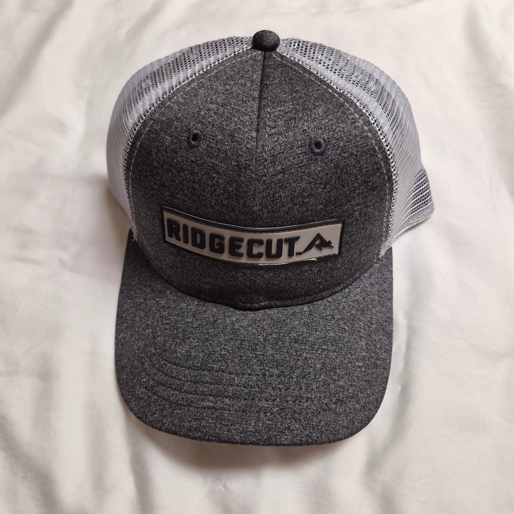 Ridgecut Mens Gray Heathered Mesh Back Trucker Hat Snapback Adjustable Cap OSFM
